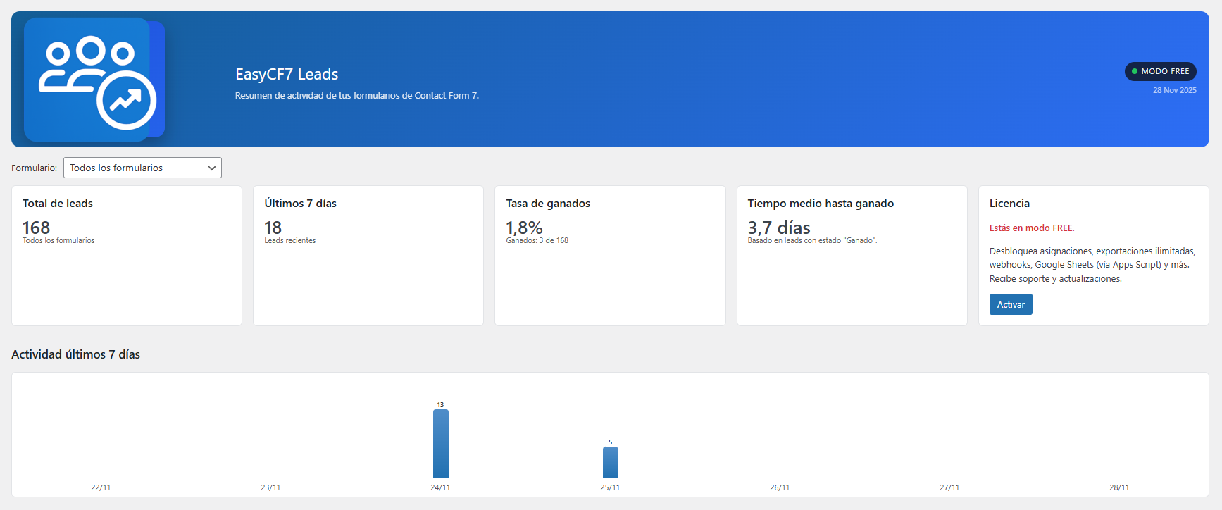 EasyCF7 Leads – CRM ligero para Contact Form 7 - Imagen 6